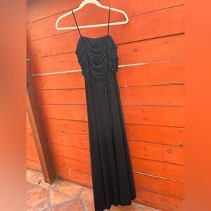 Vtg 1982 Joy Stevens Black Ruched Maxi Dress | Judy’s Boutique | Size 3/4